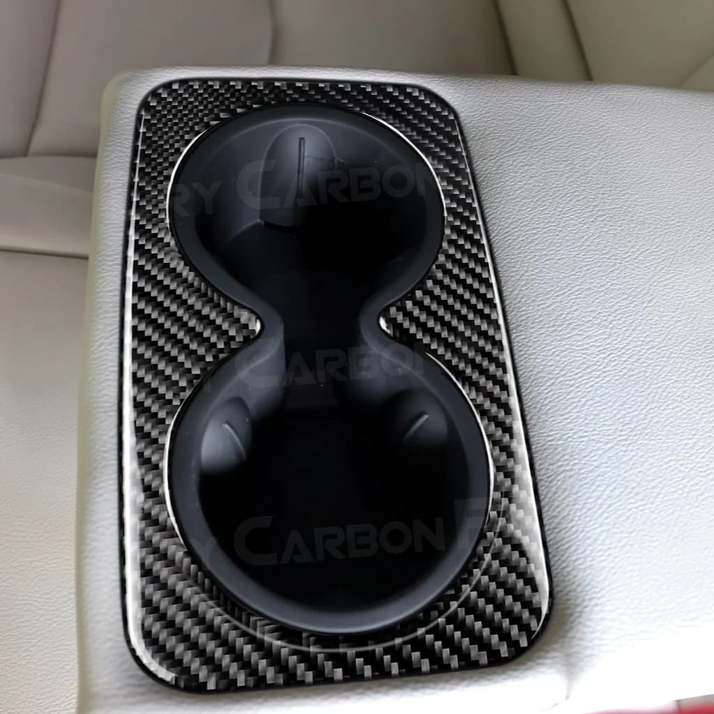 JCYECF 1 Pz In Fibra di Carbonio Sedile Posteriore Portabicchieri di Acqua Trim Copertura Decor Accessori Auto Interni Auto Trim per Cadillac XT5 2016-2019