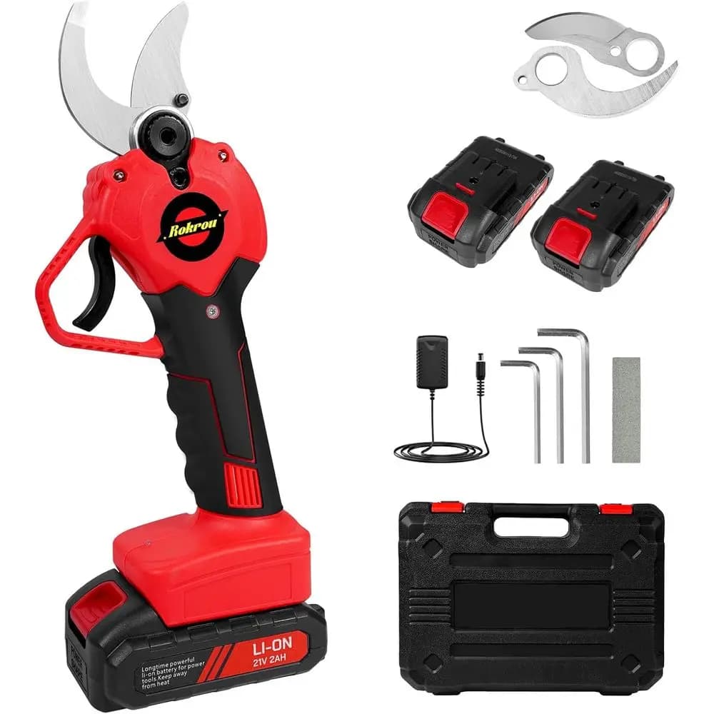 Power shears 21 V 2 Ah, high power planters for gardening with 2-piece rechargeable battery and spare blade, 30 mm (1
