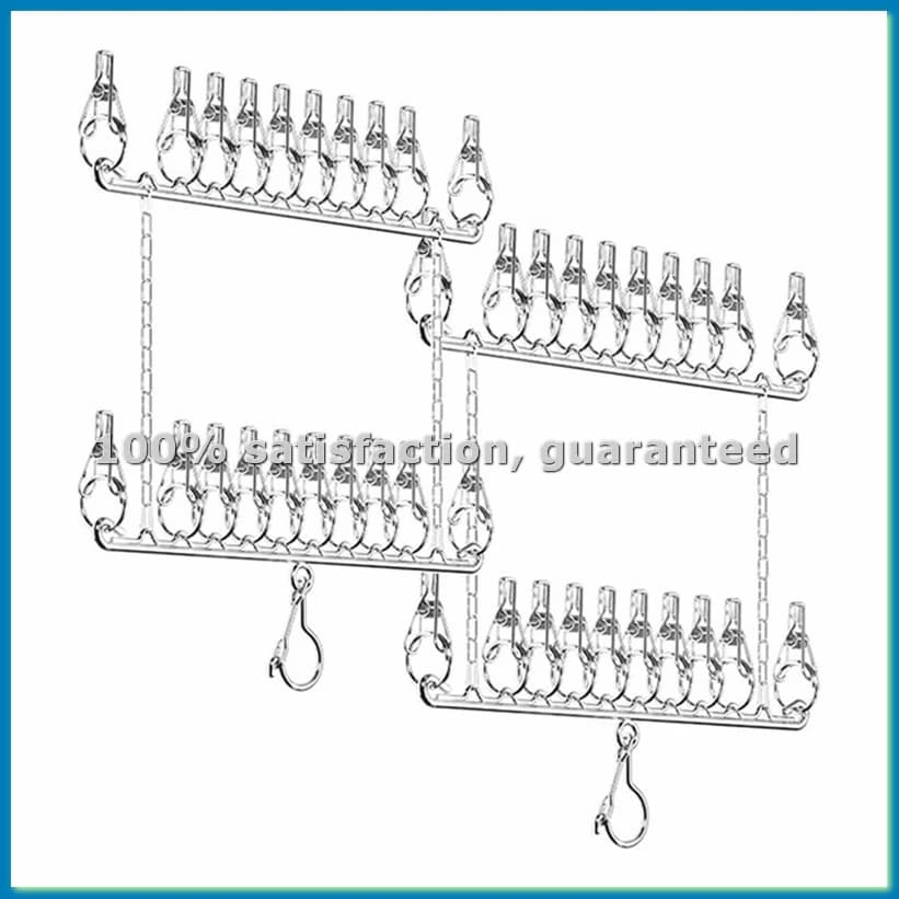 2 Pcs Bilayer Metal Sock Hanger,Stainless Steel Drying Rack Laundry,for Drying Shoes,Socks,Bras,Towel, Underwear,Hat-A79M