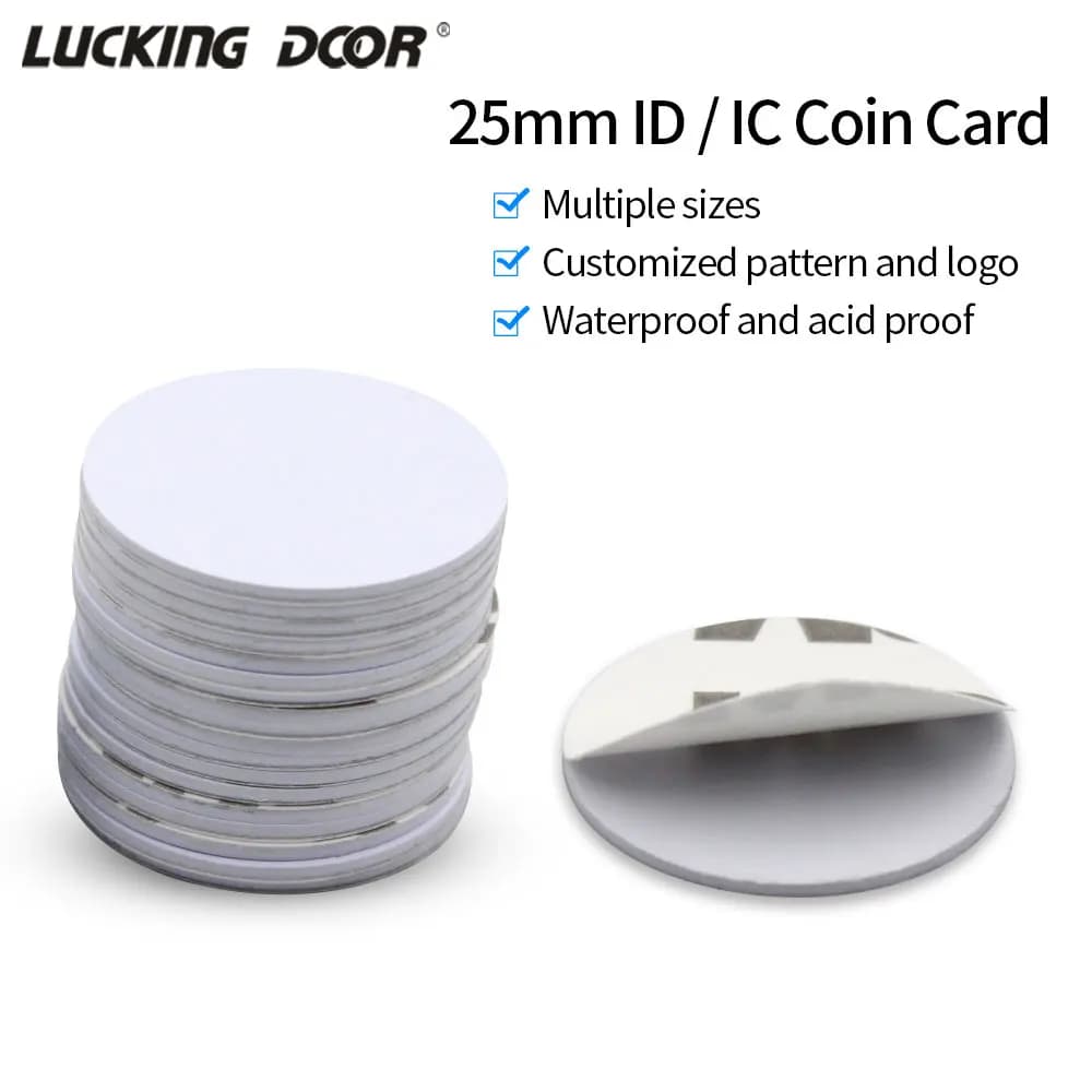 100 pz/lotto 125khz 13.56mhz RFID Tag portachiavi TK4100 adesivo adesivo Coin Card leggi solo NFC ID IC Card Key diametro 25mm fai da te