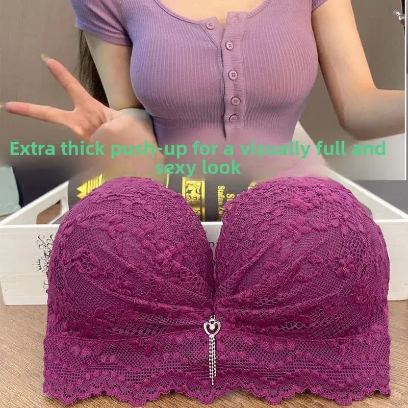 Reggiseno Push-Up Extra Spesso 12CM per Donne con Seno Piccolo e Piatto, Bralette Senza Ferretto Confortevole, Modella il Grasso Laterale, Intimo Sexy in Pizzo Coppa AB