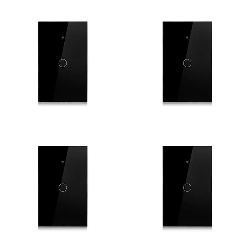 dellaLAST CHANCE della4X Tuya US Plug Wifi Smart Wall Switch 1 Gang No neutral cable Touch sensor LED light switches Home Alexa Google Bla