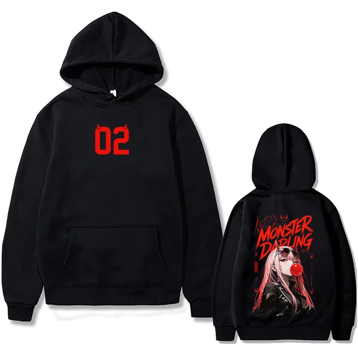 Darling in The Franxx Zero Two New Model hoodies Oversized Unisex Print for Men Women Fashion Hip Hop Sports Graphic Comfortable