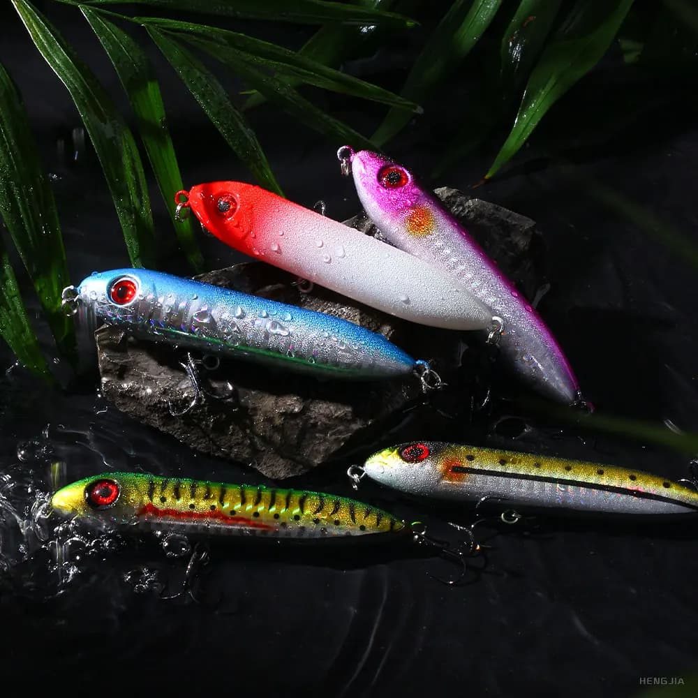 5 pz. 10 cm 12g Esche artificiali galleggianti a forma di matita per la pesca in acqua dolce e salata, Swimbait per lucci e carpe, Wobbler