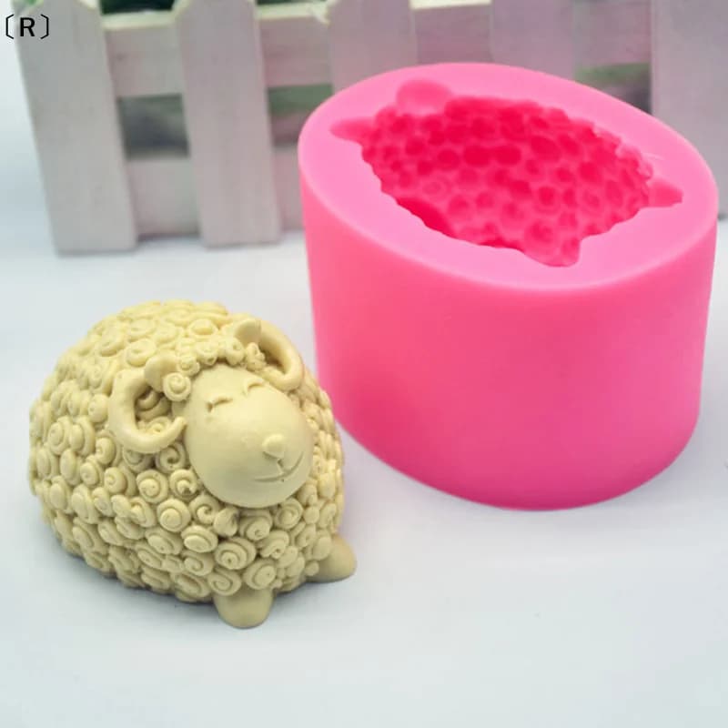 maveraR✪3D Pecora Stampi per candele in silicone Forme Fai da te fatto a mano per candele per animali Creazione di sapone Argilla Gesso Stampi in resina Strumenti per decorare torte