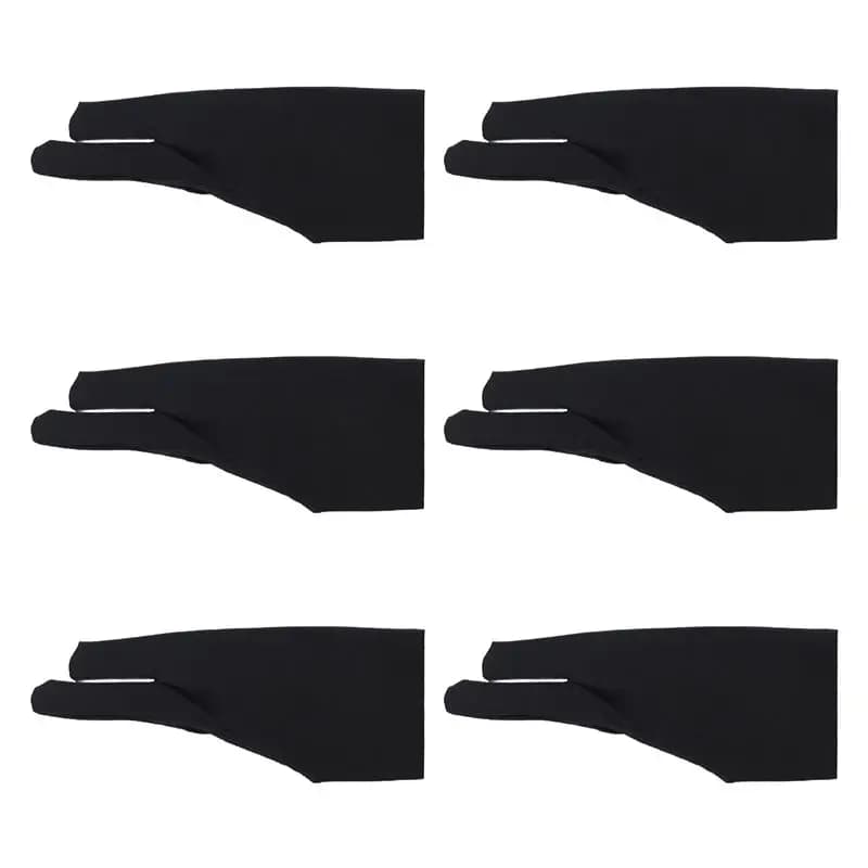 Guanto da artista ASMA-Two Finger Artist Glove 6PCS, guanto anti-sbavature per disegno su tablet grafico, iPad, pittura, schizzi, ottimo