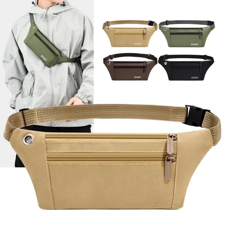 Outdoor Sports Running Waist Bag Lightweight Canvas Unisex Cycling Wallet Mobile Phone Pouch Close-Fitting Belt Pouch
