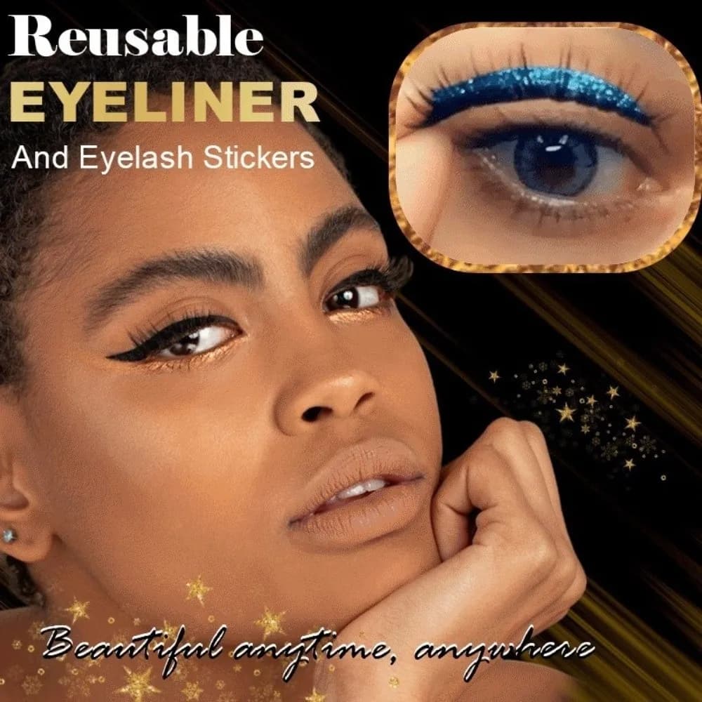 4 Paia di Patch per Ombretto e Ciglia Riutilizzabili Autoadesivi, Adesivi per Trucco Occhi con Eyeliner Impermeabile, Adesivi per Ciglia Facili da Applicare