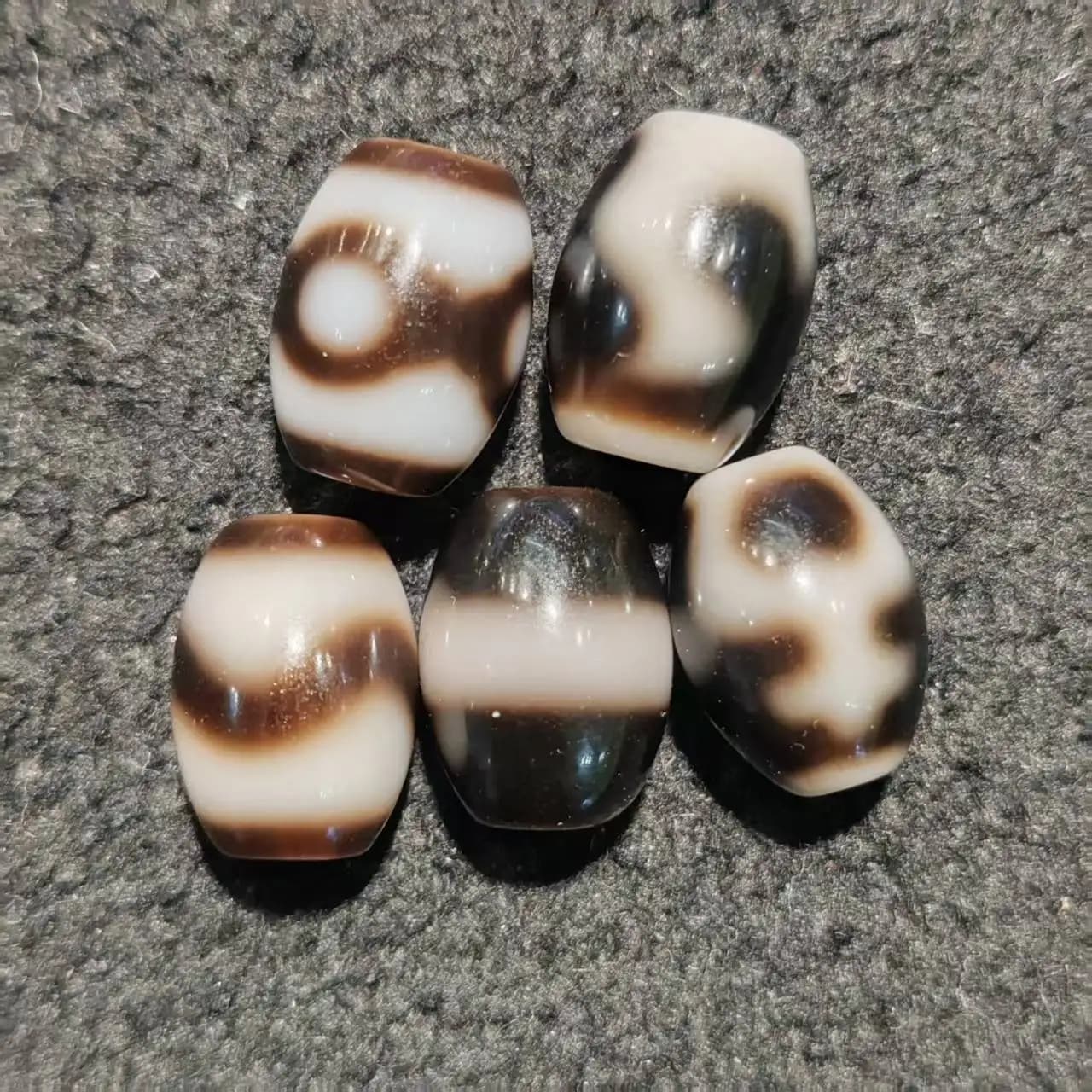 10 pezzi di perle di riso infiltrate di Taiwan, pelle grigio ad alto contenuto di olio, agata, collana Tianzhu, ciondolo, braccialetto, accessorio fai da te, Dzi