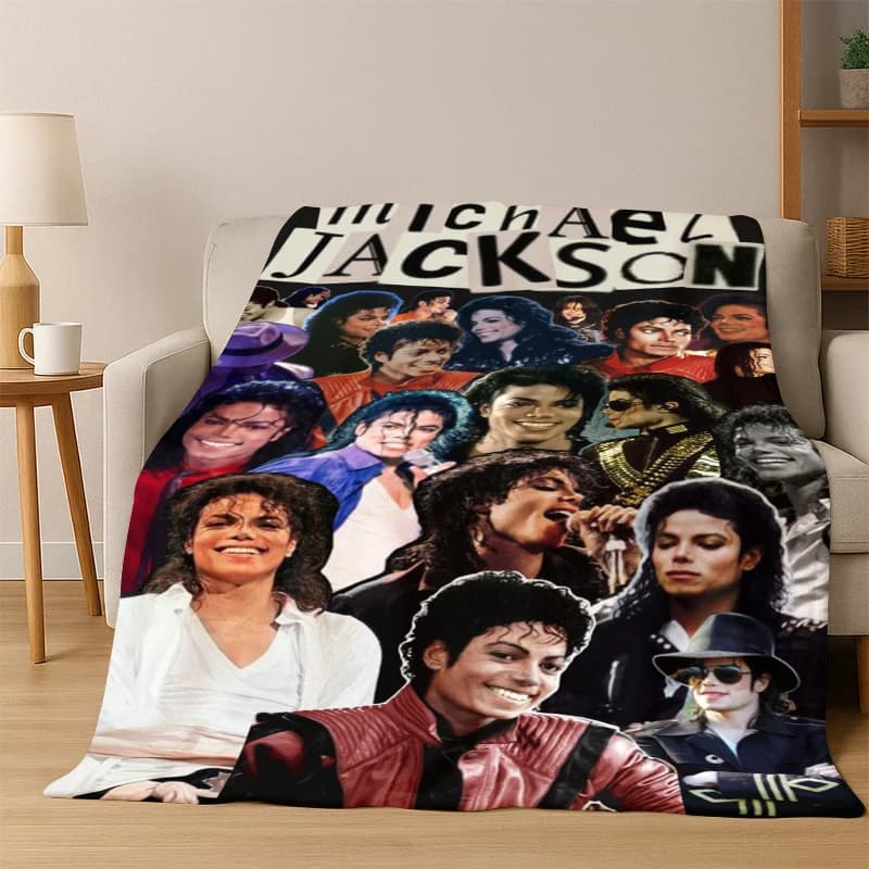 Coperta in flanella MJ Michael Jackson King of Pop Star, coperta morbida e calda, coperta per camera da letto, soggiorno, letto, viaggio, picnic