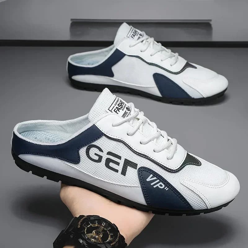 Ciabatte da uomo di tendenza, scarpe Baotou da uomo, scarpe casual estive traspiranti, sneakers vulcanizzate, scarpe slip-on da uomo.