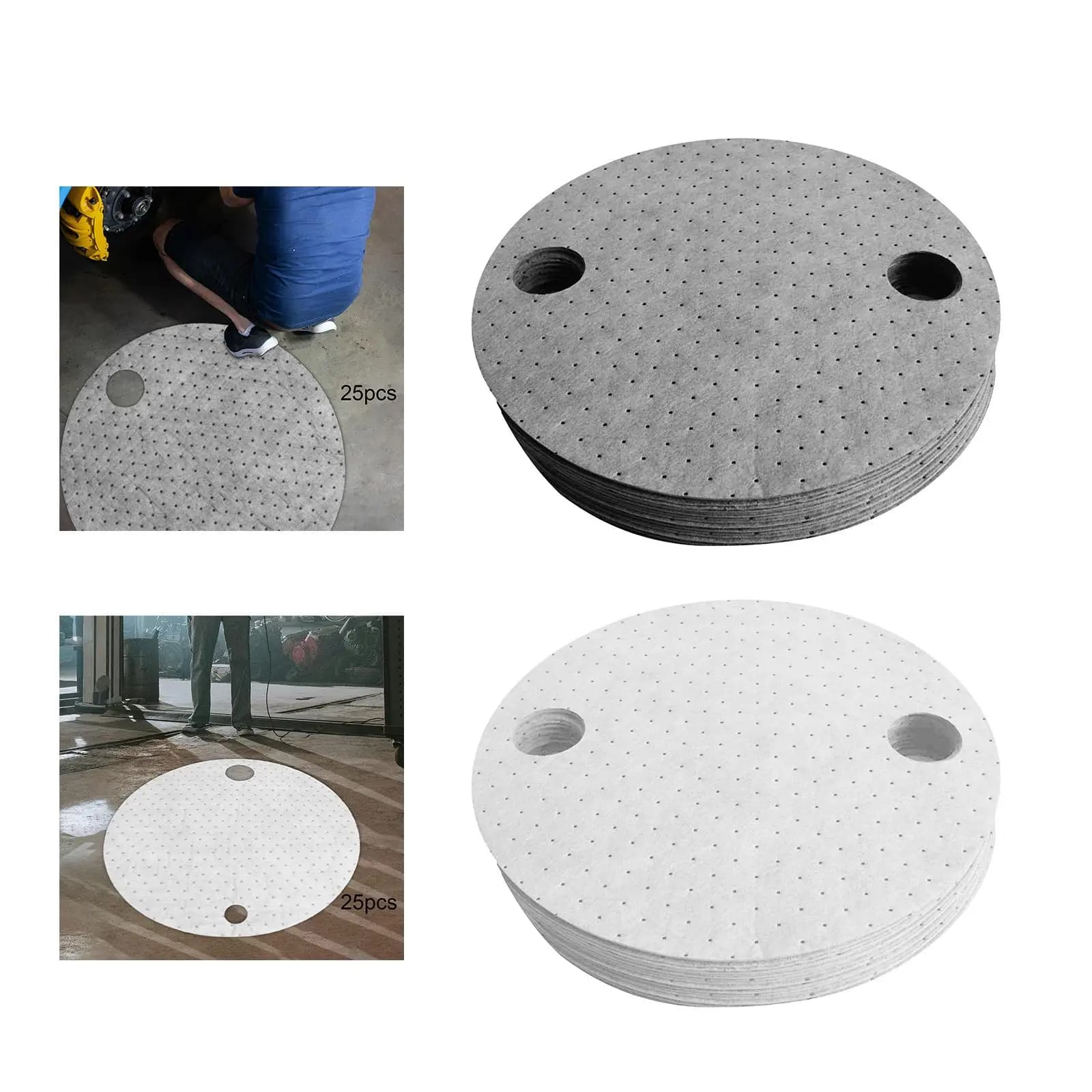 25x Drum Top Absorbent Pads 22" Diameter Lid Oil Mats for Water Grease Paint