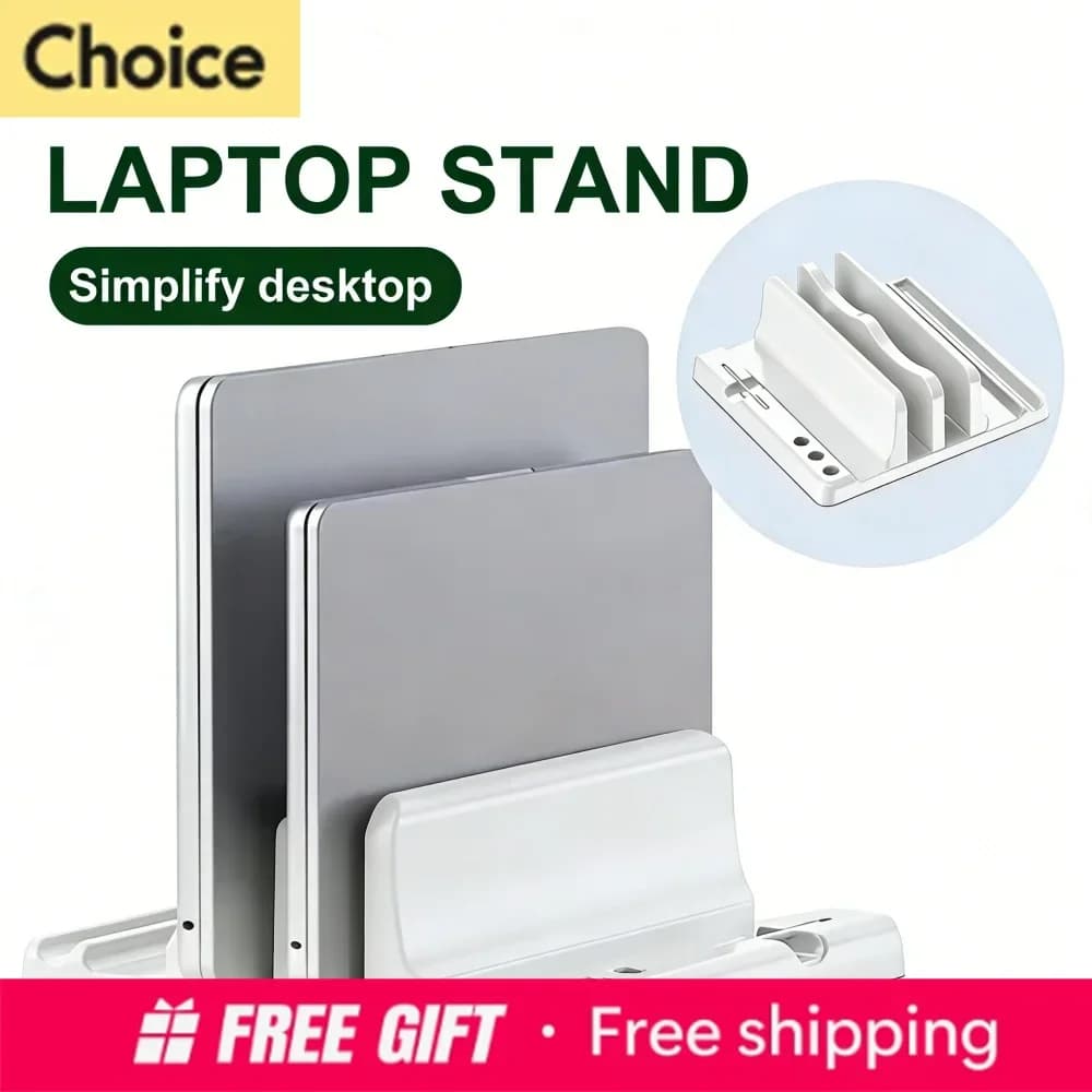 2027 Adjustable Laptop Stand Vertical Save Desktop Space Easy To Place Computer Accessories Scalable Width For Office Desk Sto