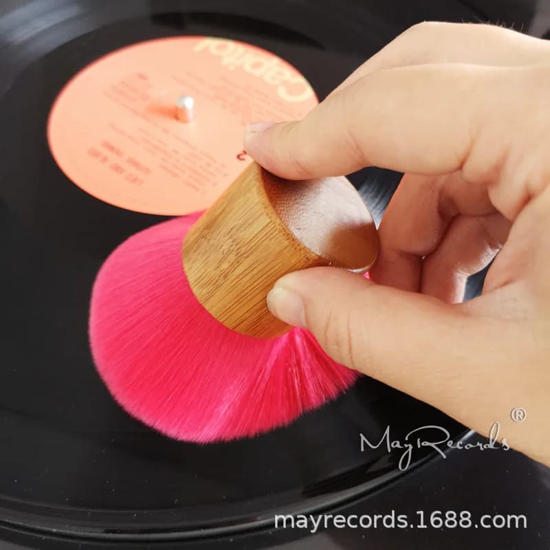 Spazzola per la pulizia dei dischi in vinile, spazzola antipolvere, morbida e non danneggia il disco