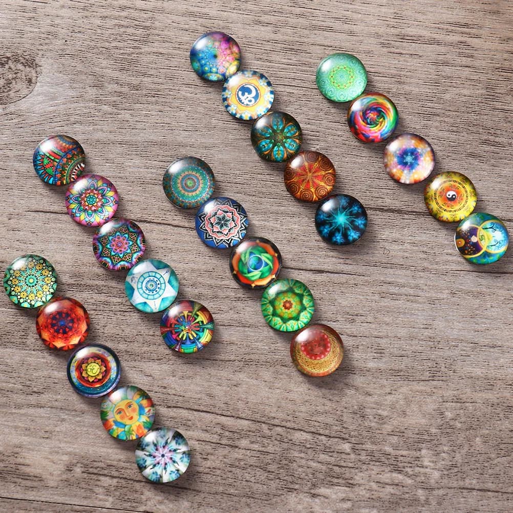 200 Pcs Craft Jewelry Tiles Mirrors Round Broken for Mosaics Jewellery Making Kit Glass Supplies Necklace Mixed