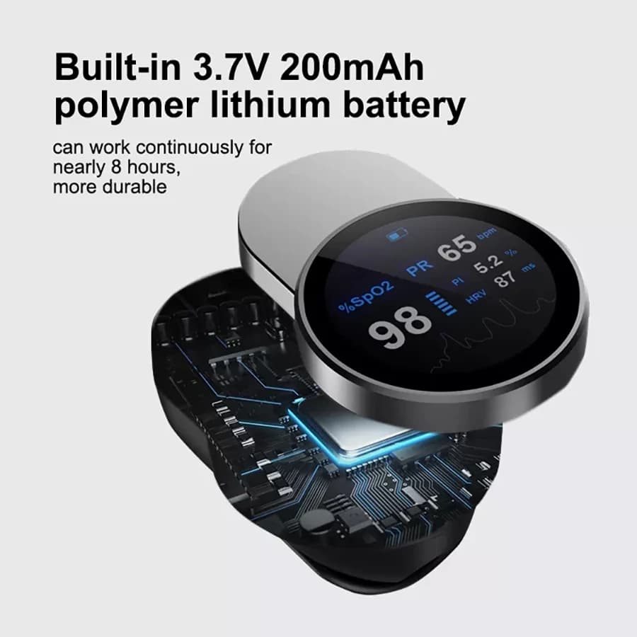 HRV Trasmissione wireless Digitale a colori TFT Spo2 Ossimetro da dito Clip da dito Oximetro Ricaricabile USB 4g Pulsossimetro