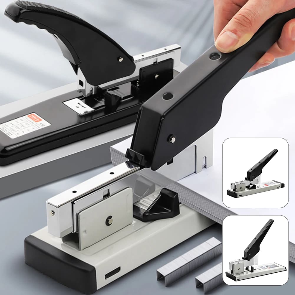 Cucitrice manuale per 100/200 fogli Cucitrice per carichi pesanti con risparmio di forza Dispositivo per rilegatura di carta Cucitrice portatile di grandi dimensioni per ufficio scuola