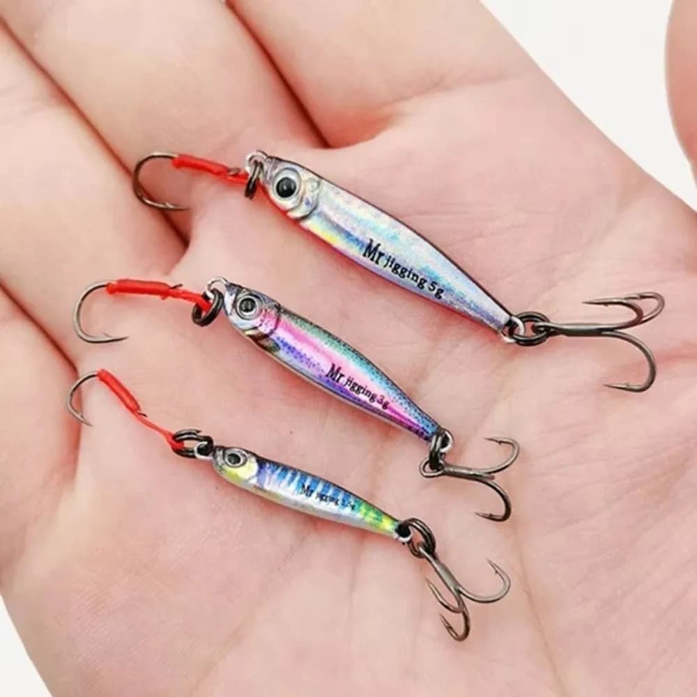 1.5g 3g Weight Micro Jigging Baits 3D Bionics Design Sequin Finish Fishing Spoon Lure Bionic Mini Shape Micro Fishing Lure