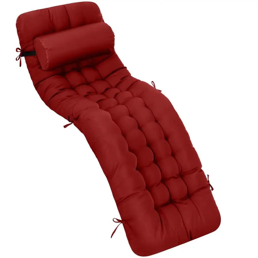 Chaise Longue cushion for Exterior 66, Waterproof, for Patio, Garden, Pool, with Poggiatesta and Laces, Resistant to weather and fading