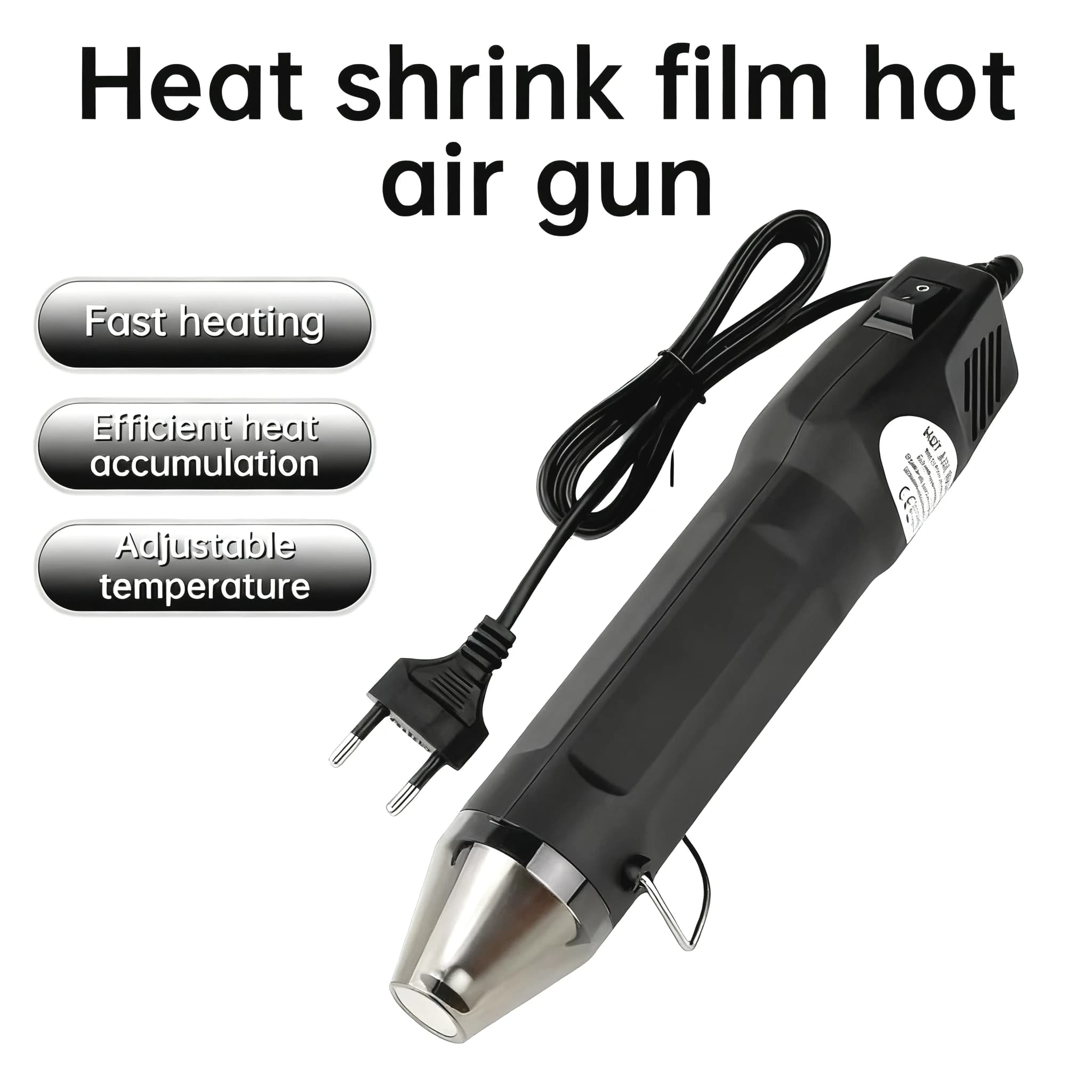 Ventola per pistola ad aria calda portatile con pistola termica digitale elettrica da 300 W Spina UE 400 ℃ Temperatura massima per strumenti di riparazione artigianale fai-da-te