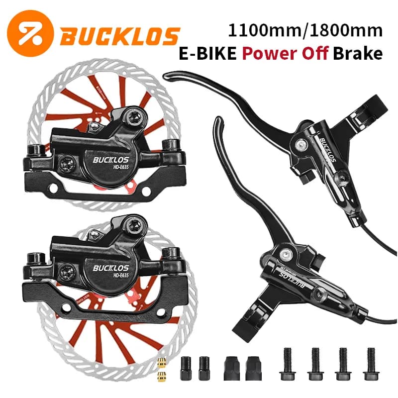 Freno a Disco Idraulico BUCKLOS per Bici Elettrica, 4 Pistoni, 1150mm/1950mm, per MTB e Bici da Strada, Compatibile con Scooter Elettrici