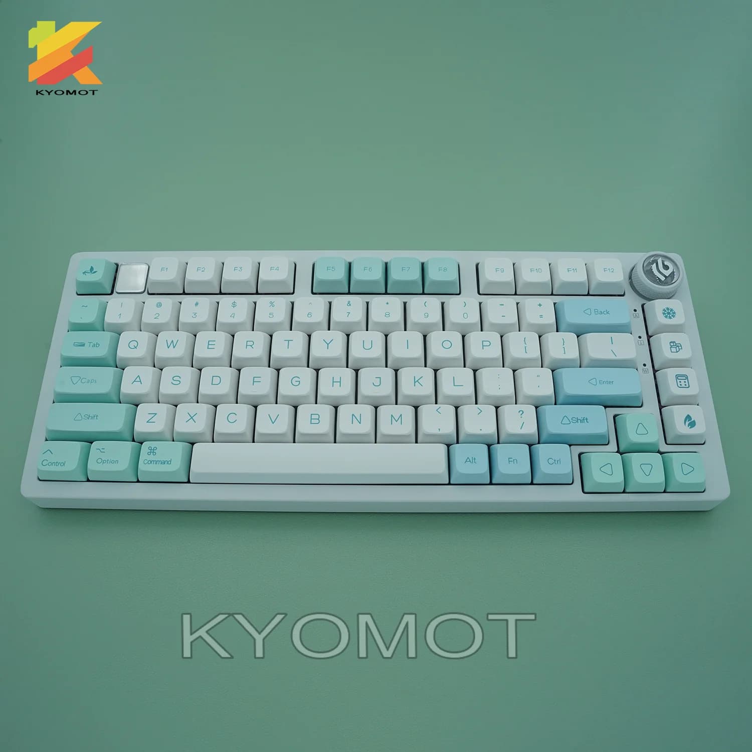 KYOMOT 132 Keys Ice Crystals Mint Keycap PBT Sub Dye XDA Profile Cyan Blue Keycaps for MX switch Shaft Mechanical Keyboard Caps
