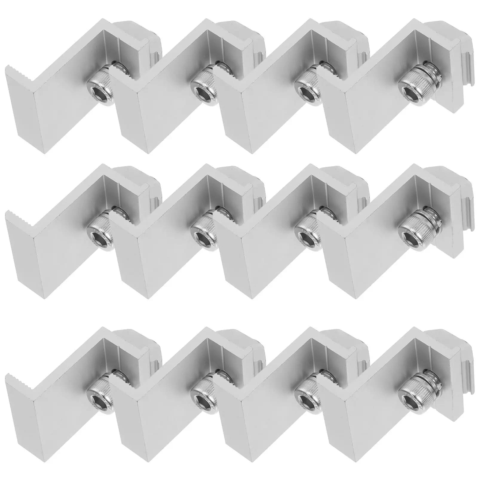 12Pcs Solar Photovoltaic Bracket Side Pressure Block Aluminum Alloy Solar Panel Rack Clip Outdoor Fixed Clamp Panel Holder