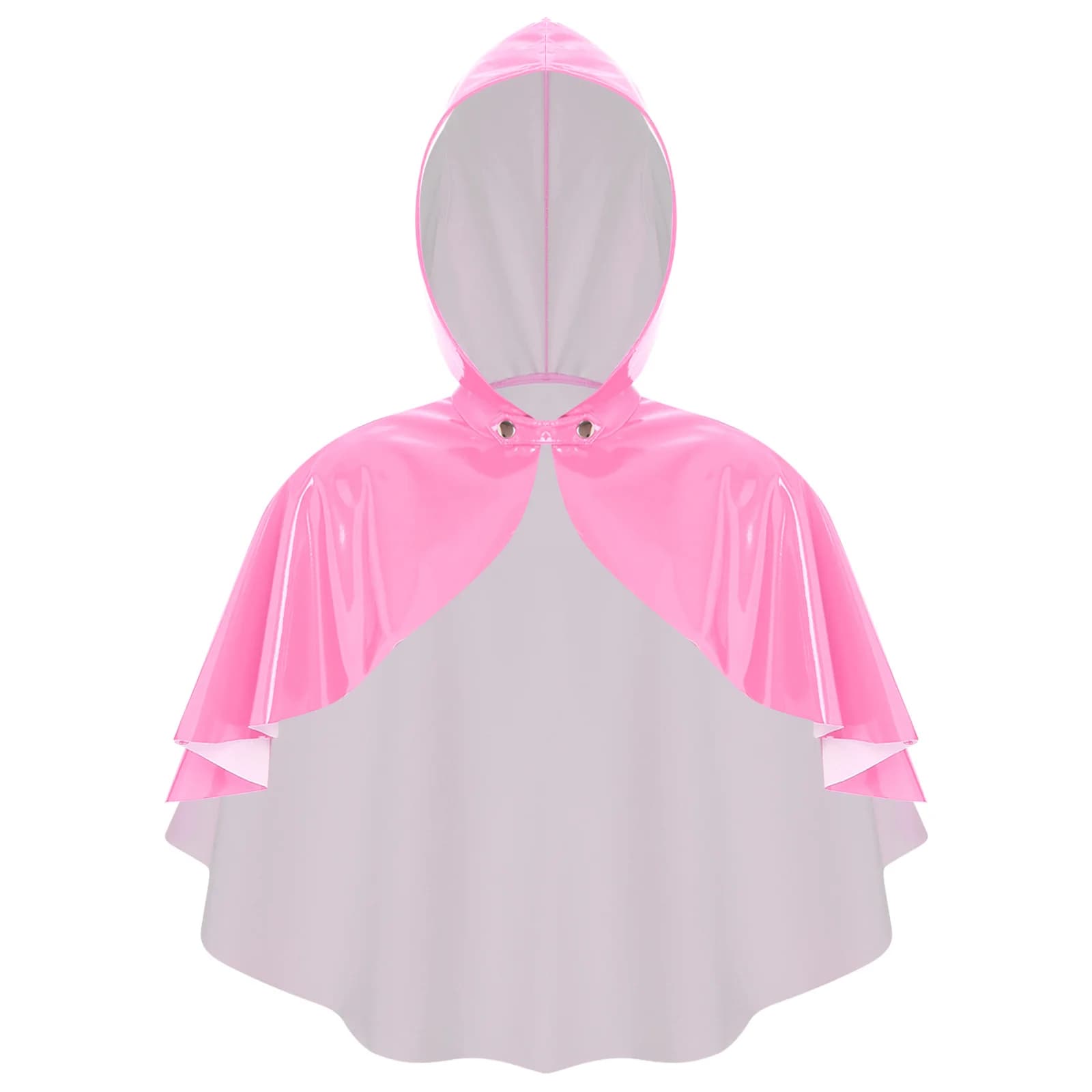 Mantello con cappuccio effetto bagnato da donna Chiusura in pelle lucida Mantello bolero Mantello gotico Steampunk per mantello cosplay in maschera da diavolo