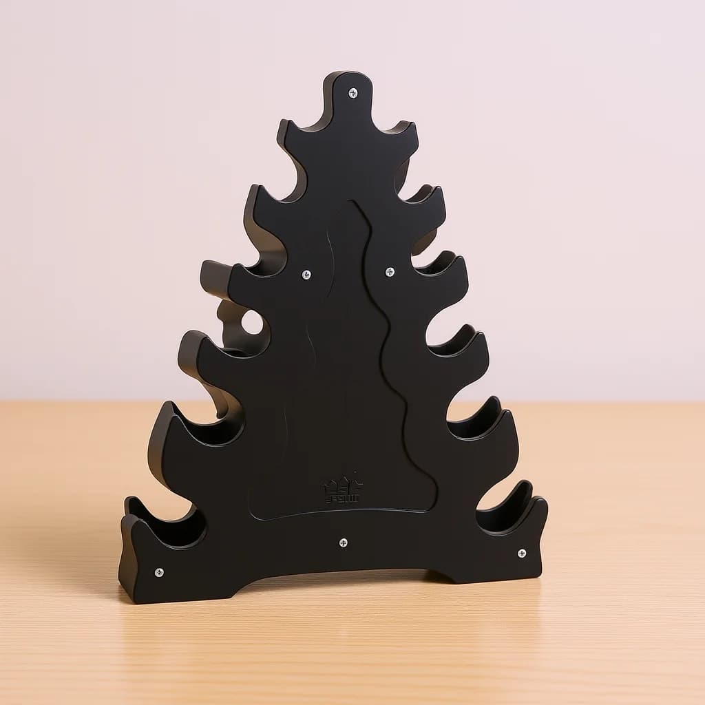 Foil Shaped Manubri Organizer, Triangular Support Stable for Exhibition and Conservation, Fitness Equipment Accessories