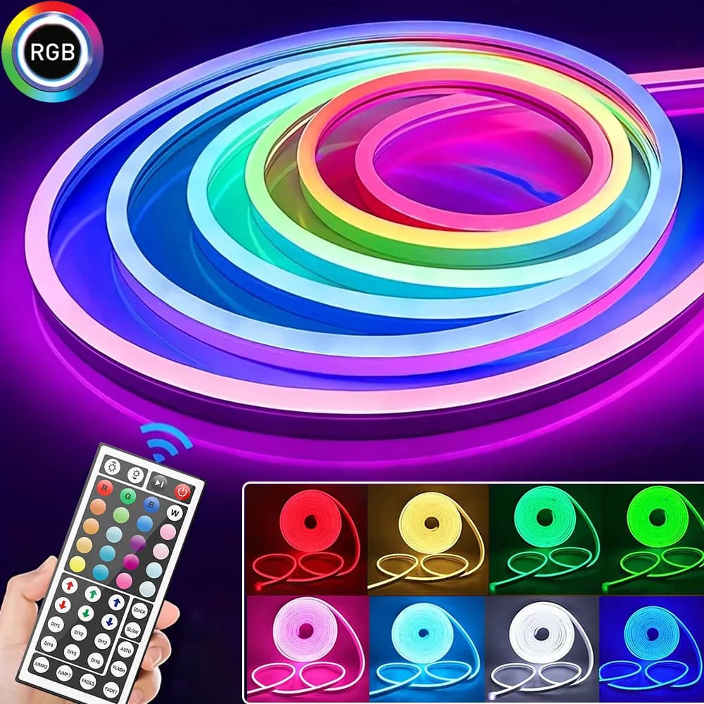 Striscia LED Neon Flessibile IP65 Impermeabile in Silicone per Illuminazione Decorativa Interna di Camere da Letto, Cucine e Casa