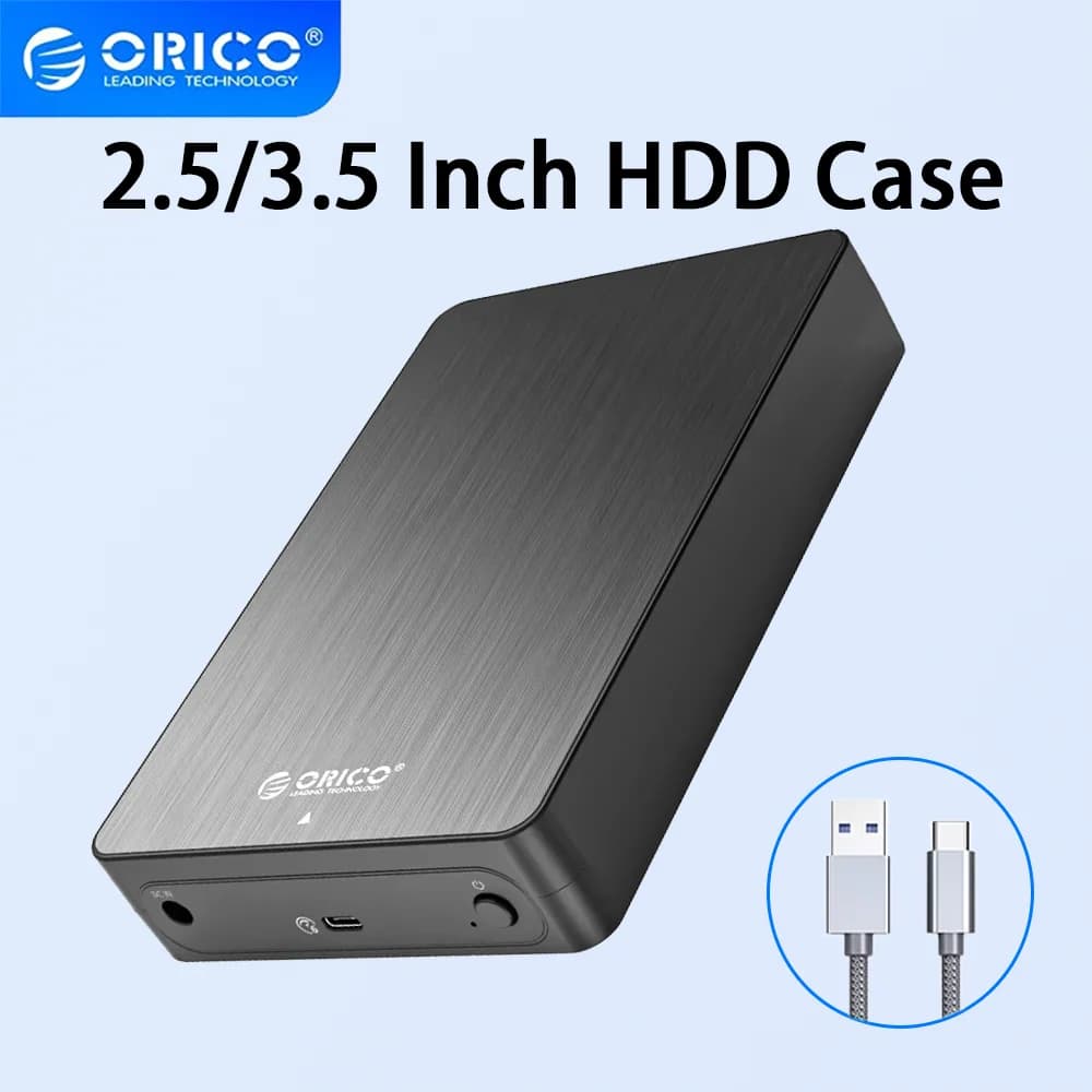 Custodia per HDD ORICO custodia per disco rigido da 3.5 "USB tipo C SATA 6Gbps per SSD HDD custodia per disco rigido esterno supporto UASP 18TB