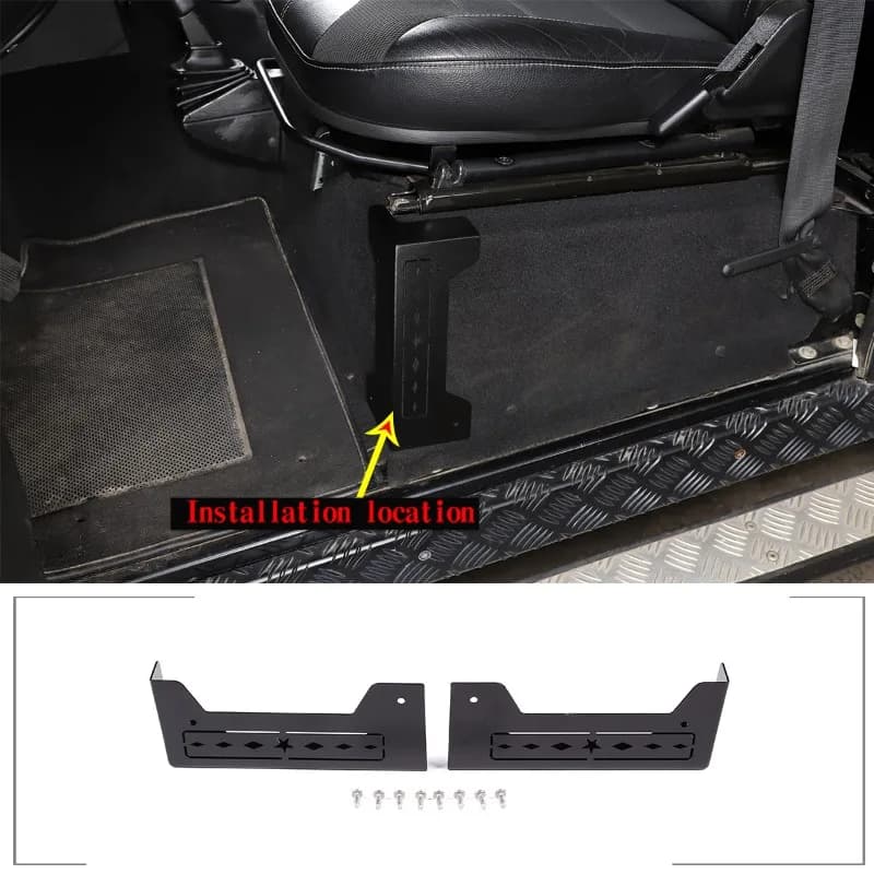 Acciaio al carbonio per il 2004-2018 Land Rover Defender Base del sedile anteriore Copertura angolare Base del sedile Trim Accessori auto