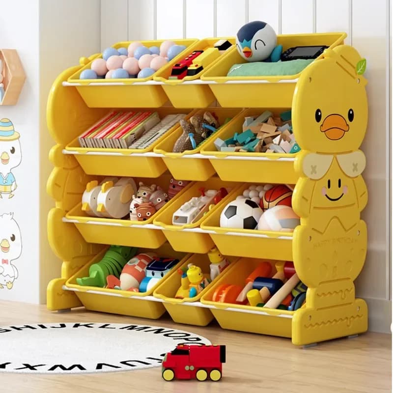 Cartoon Children's Toy Storage Rack Large Capacity Storage Racks And Racks Multi-layer Picture Book Shelf Household Organizer