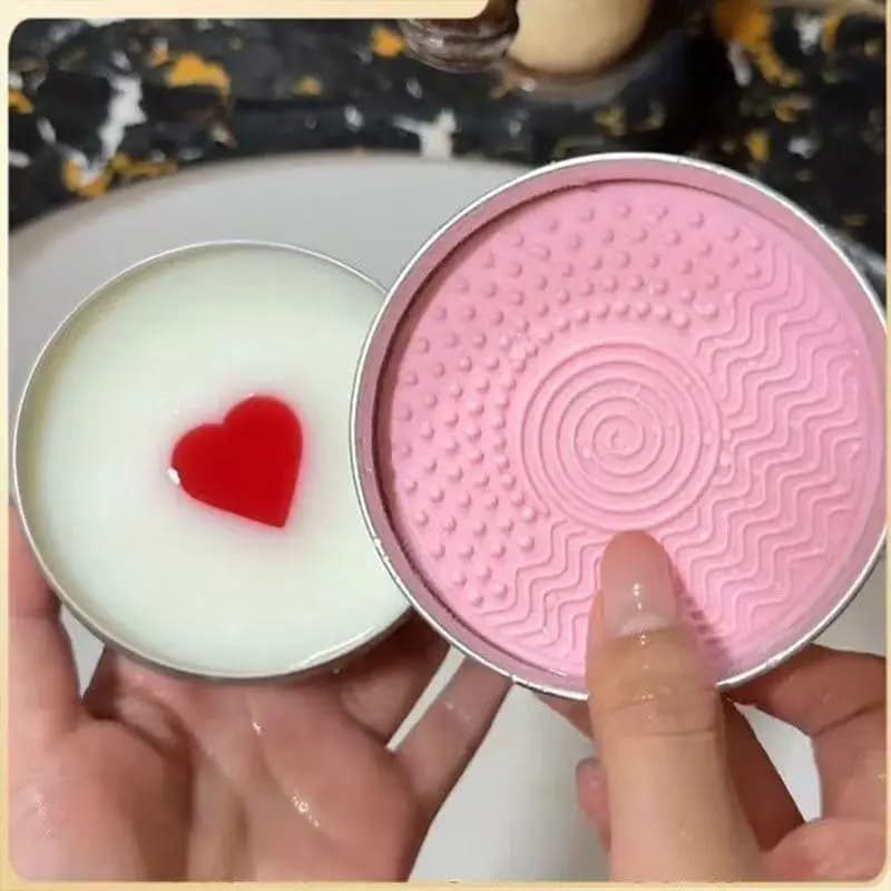 SU Sapone detergente a forma di cuore per pennelli da trucco 100g per spugne cosmetiche in silicone e strumenti di bellezza, lavaggio rapido e pulizia profonda