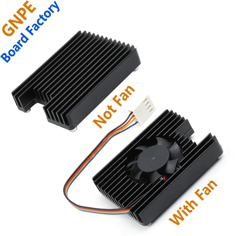 Raspberry Pi CM4 heat sink with PWM fan in integrated aluminum alloy with adjustable speed antenna hole and variable speed fan