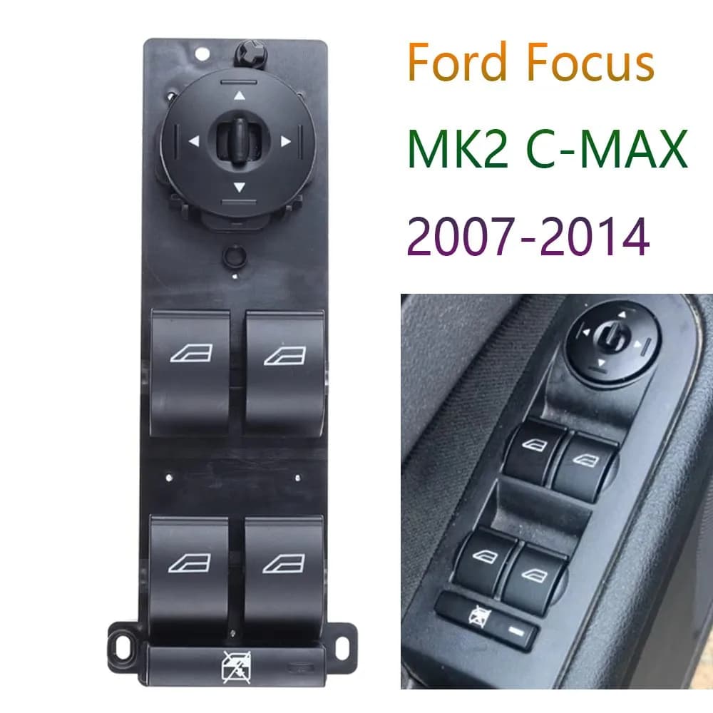 Interruttore alzacristallo elettrico per Ford Focus MK2 C-MAX 2007-2014 Porta anteriore sinistra Sollevatore di vetro Pulsante regolatore Accessori auto
