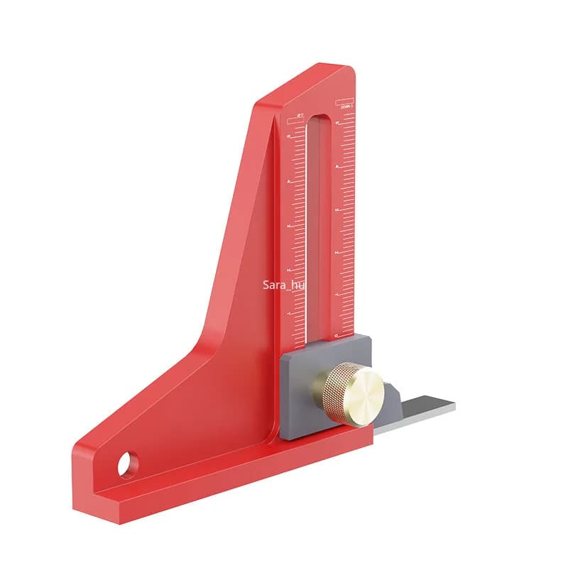 Aluminum Alloy Height Gauge Woodworking Depth Measuring Tool with Laser Engraved Scale for Saw Blade Router Bit Setup