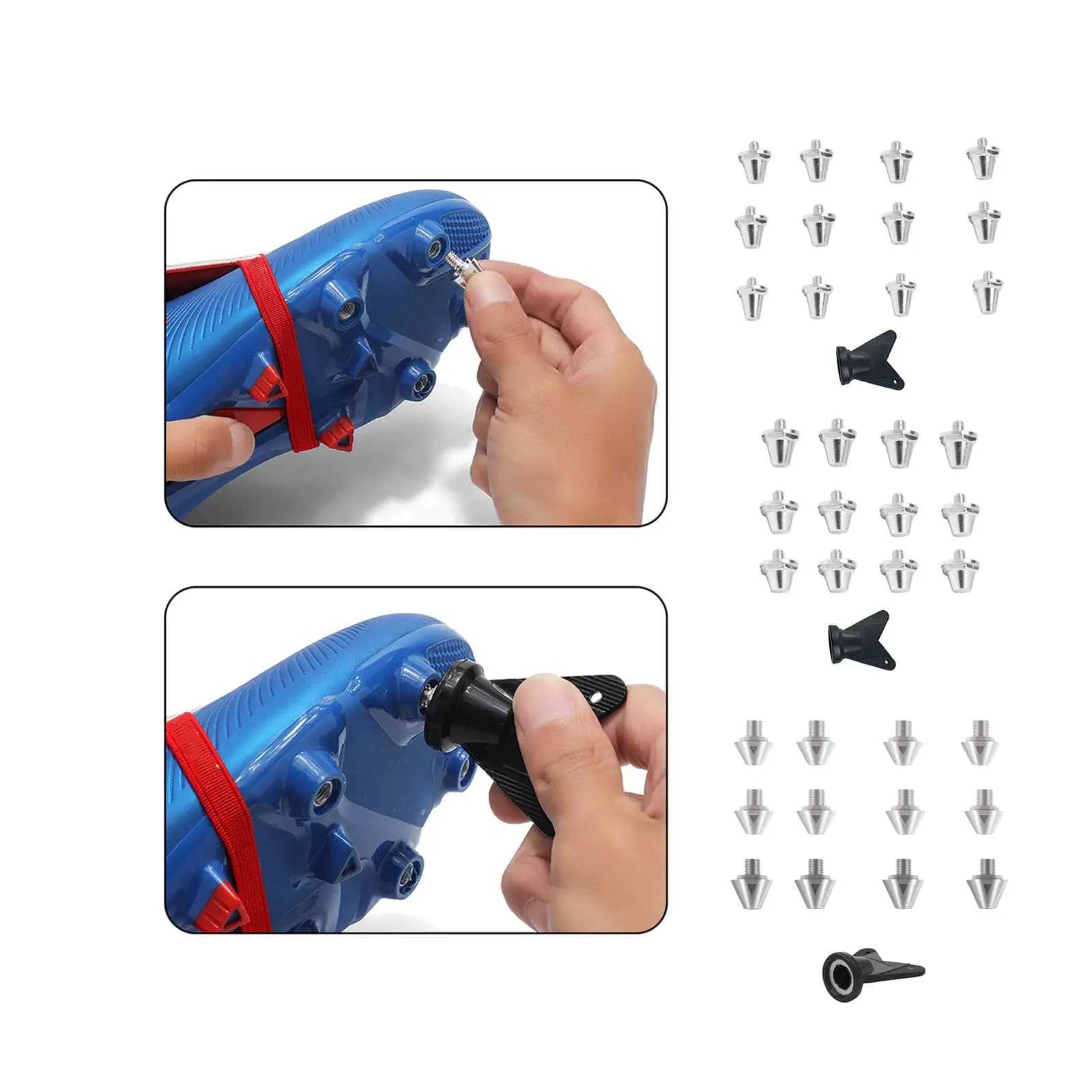 Screw in Soccer Cleats Spikes Set Durable Aluminum Football Boot Studs for Outdoor Field Competition