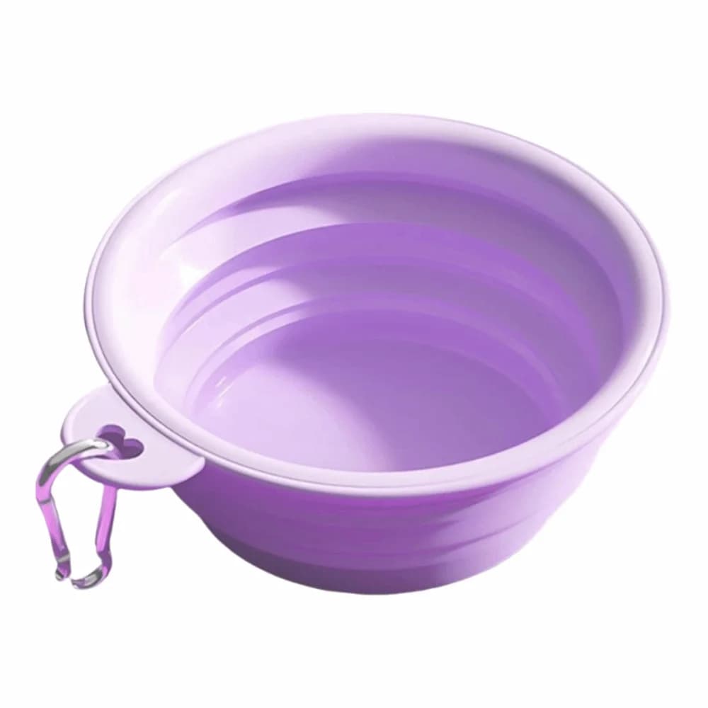 Ciotola pieghevole per acqua per cibo per cani da compagnia in silicone con moschettone Ciotola pieghevole per gatti Accessori per animali domestici Contenitore per acqua per cuccioli da viaggio