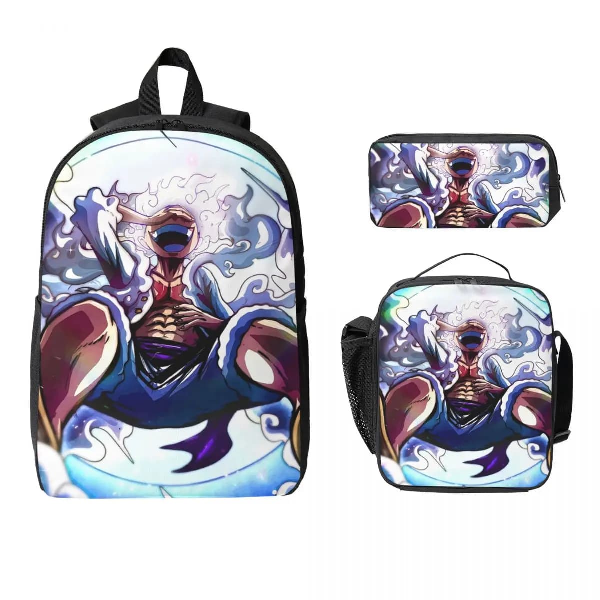 Rufy In Gear 5 Zaino Studente Ragazzi Ragazze BookBag Borsa da scuola Borse a tracolla per laptop Borsa da pranzo isolata 3ps Astuccio