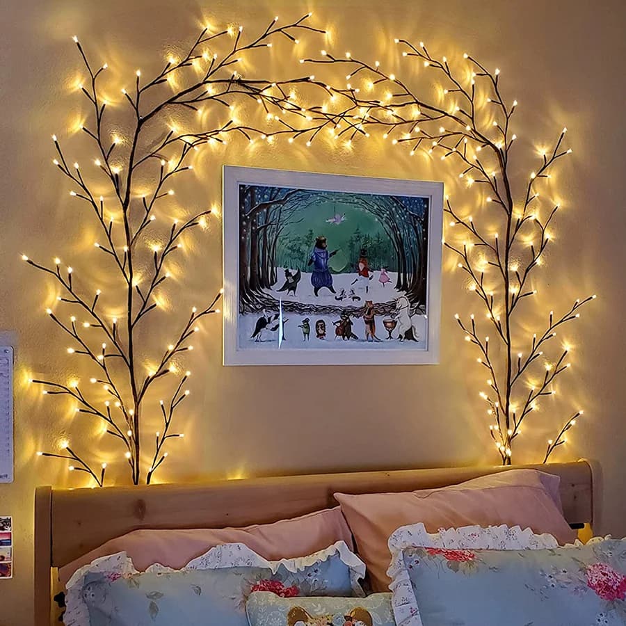 144/45 LED Viti Stringhe di luce Natale Halloween Ghirlanda di luce Fai da te Ramo di vite di salice Luce per la parete della stanza Decorazione della festa nuziale