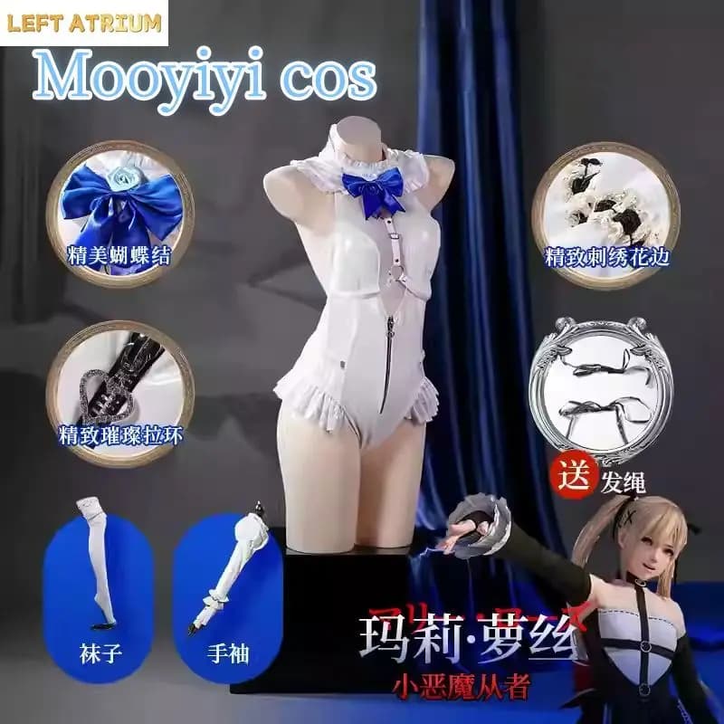 Nuovo costume cosplay Marie Rose per Halloween e Natale, disponibile, taglia S-XL, da donna, Dead Alive ‌ Costume da bagno White Black Cure