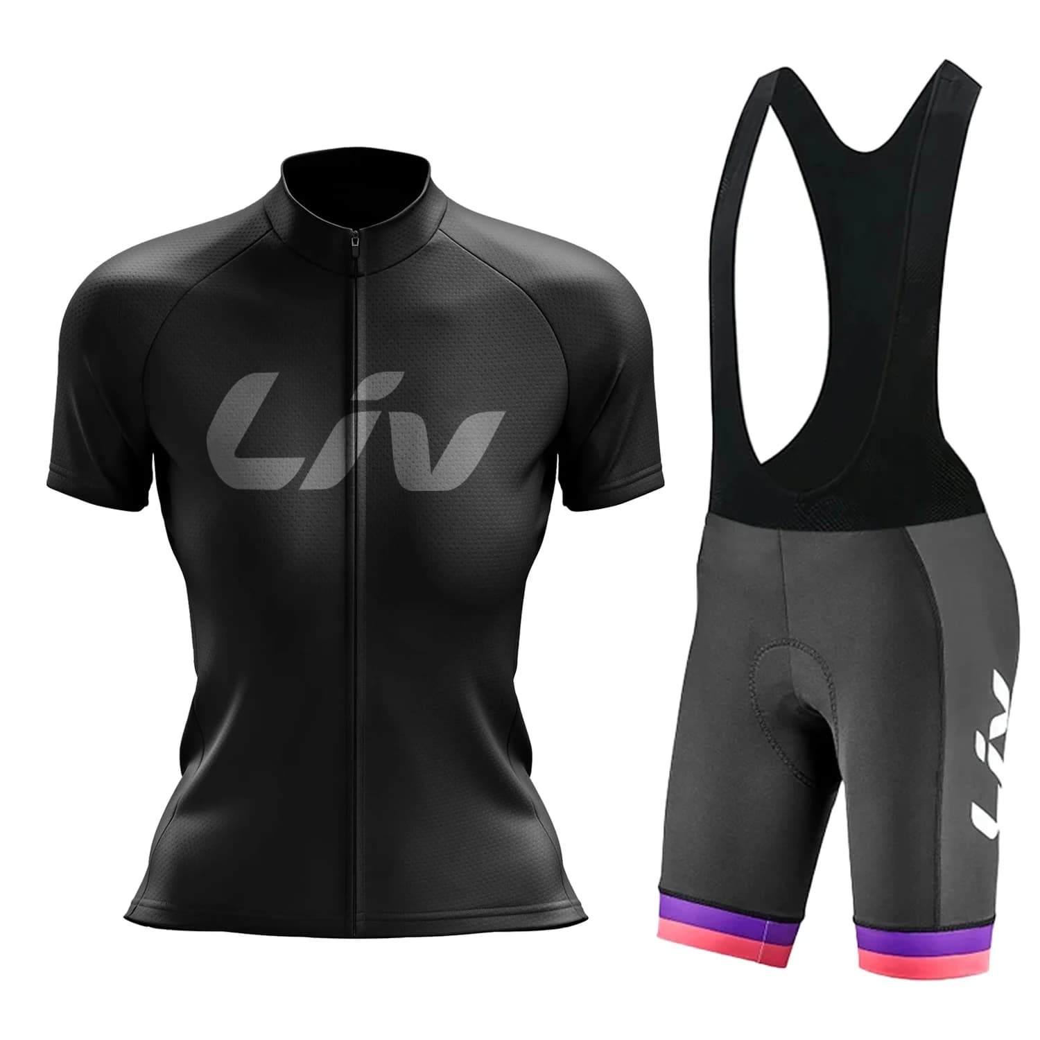 Tuta sportiva da ciclismo LIV da donna, top estivo da ciclismo, pantaloni da ciclismo con imbottitura in spugna, bretelle da ciclismo ad asciugatura rapida, nuova maglia da ciclismo