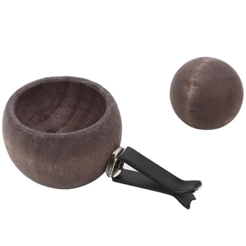 Mini Wooden Car Air Freshener Diffuser, Refillable Aroma Oil Diffuser for Car Vent, Natural Scent Home Fragrance Accessory