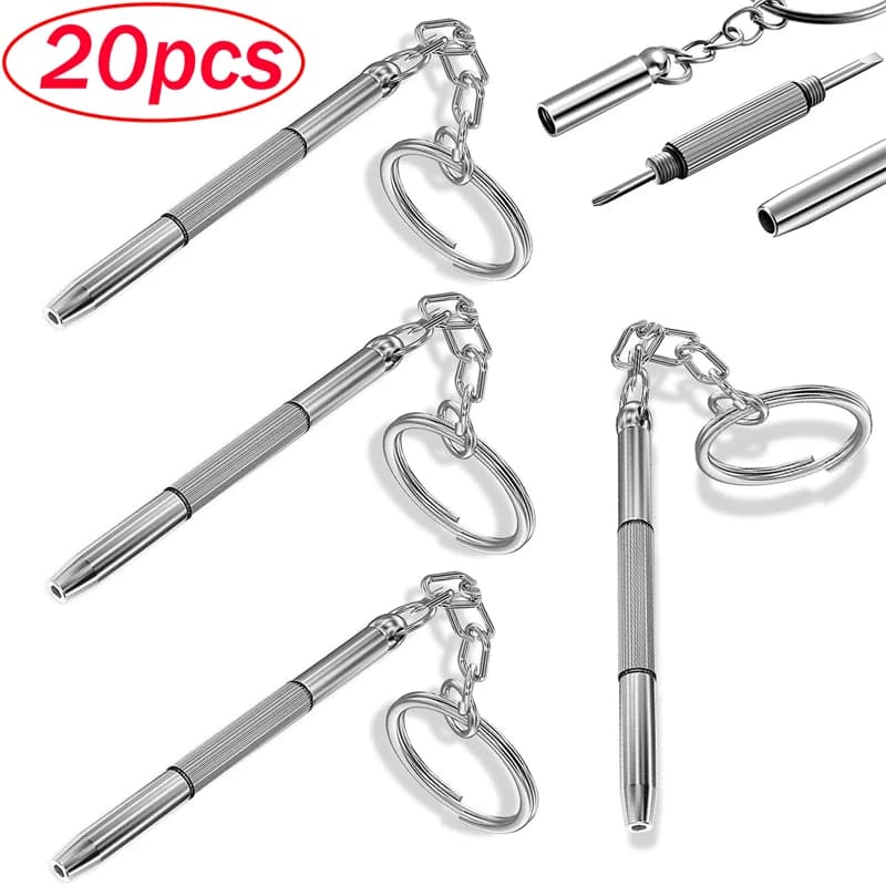 Mini Screwdrivers for Hand Glasses 3 in 1 Set of Screwdrivers for Multifunction Sunglasses with Keychain