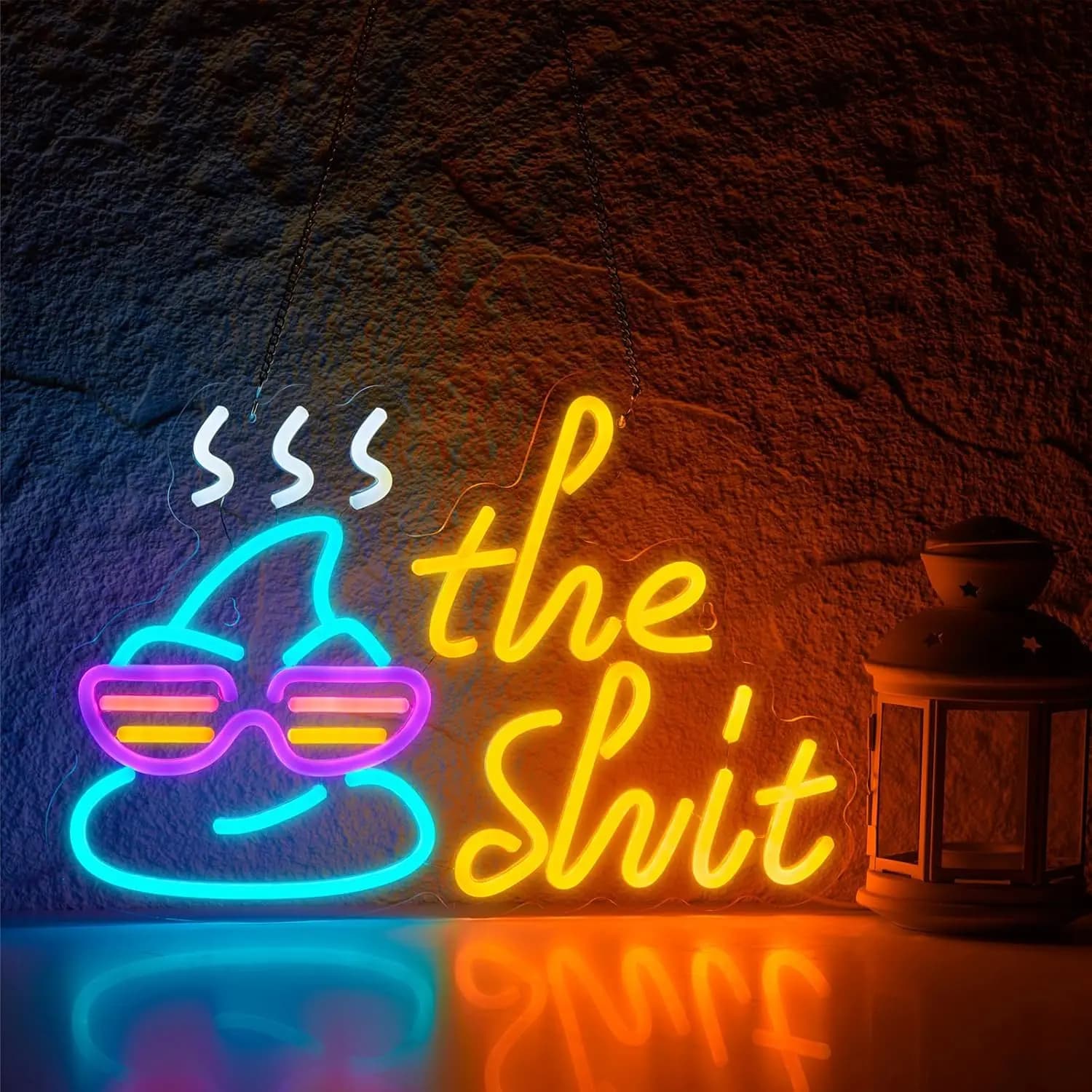 Insegna LED al neon The Shit, luce al neon divertente e originale per decorazioni murali, per camerette dei ragazzi, man cave, bar, casa, feste hip hop, regalo decorativo.