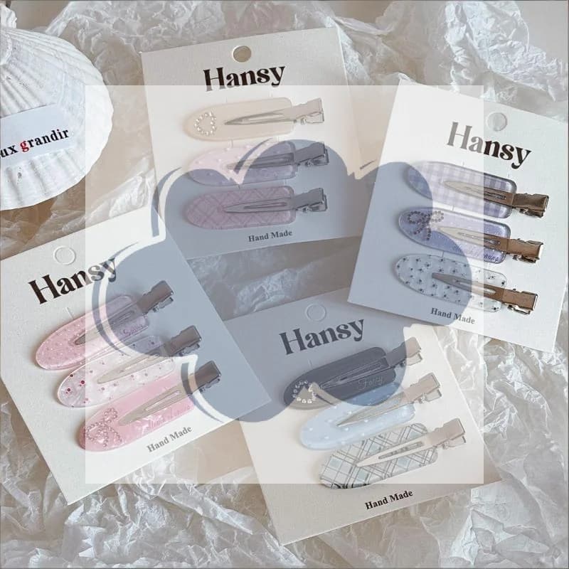 3Pcs Korean Sweet Love Rhinestone Hairpin Side Bangs Clip Cute Seamless Clip Hair Hairpin Headgear Set