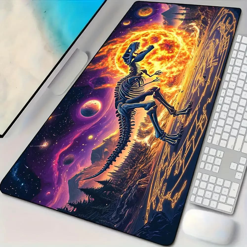 Dinosaur skeleton and magic circle Mouse Pad Desk Mat Large Office Carpet XXL Mousepad Gamer Gaming PC Accessories Keyboard Rug
