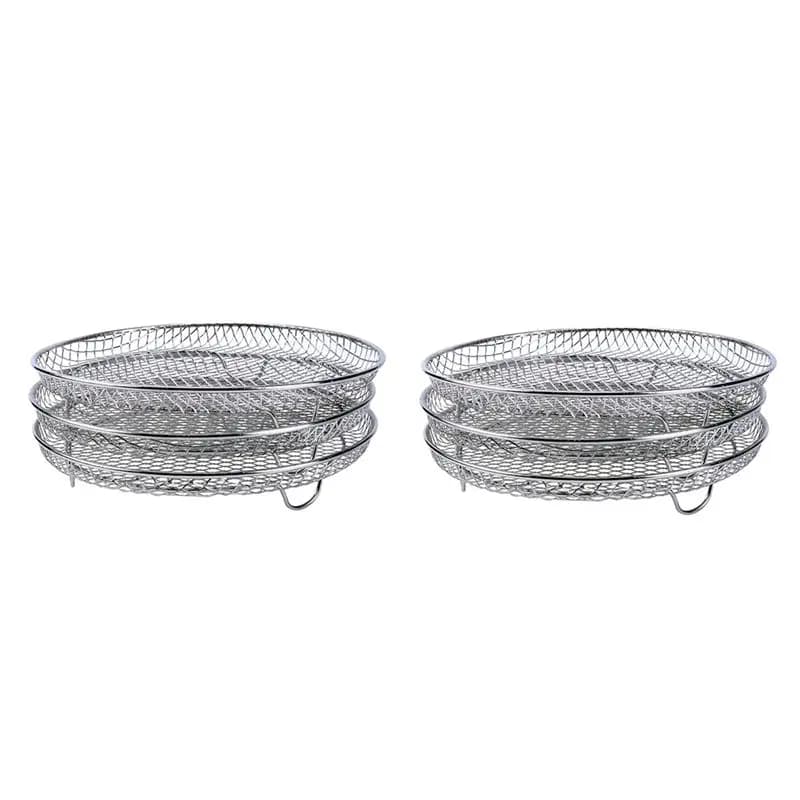 AB08-2Pcs Air Fryer Replacement Spare Parts For Ninja Foodi Dehydrating Rack Steaming Rack Dry Fruit Rack Grill