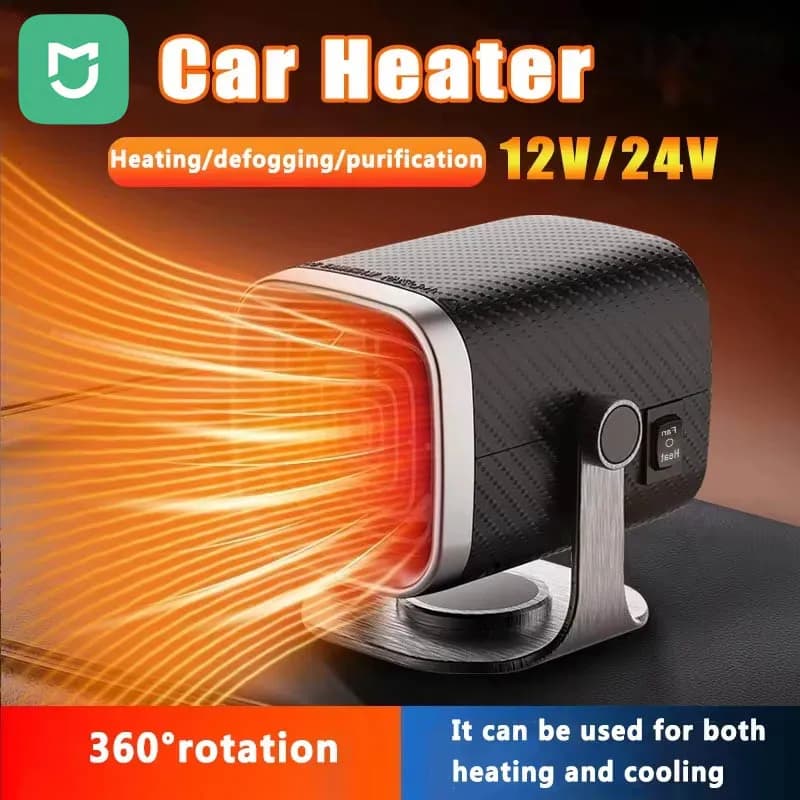 Riscaldatore per Auto MIJIA 12V/24V, Ventilatore Elettrico Riscaldante e Raffreddante, Sbrinatore e Disappannatore per Parabrezza, Accessori Auto